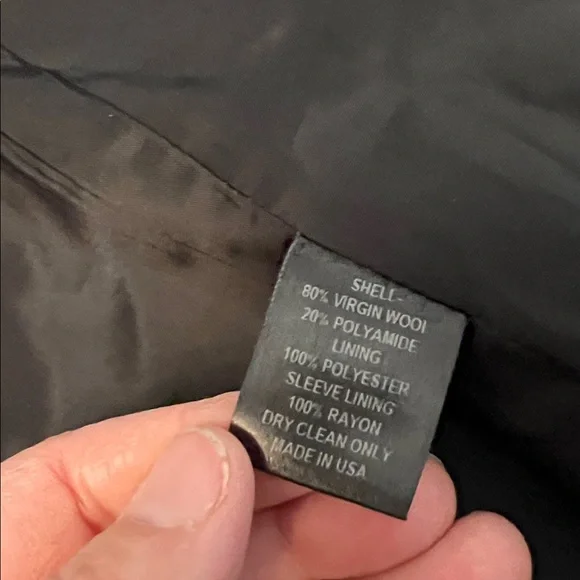 NILI LOTAN RED CUFF VIRGIN WOOL SHORT PEACOAT BLACK SIZE 6 - Picture 12 of 16